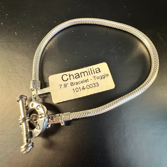 ✨ Chamilia Sterling Silver Toggle Bracelet – 7.9” – Retired Style! ✨ - Picture 2 of 3